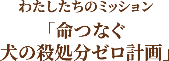 わたしたちのミッション「命つなぐ犬の殺処分ゼロ計画」