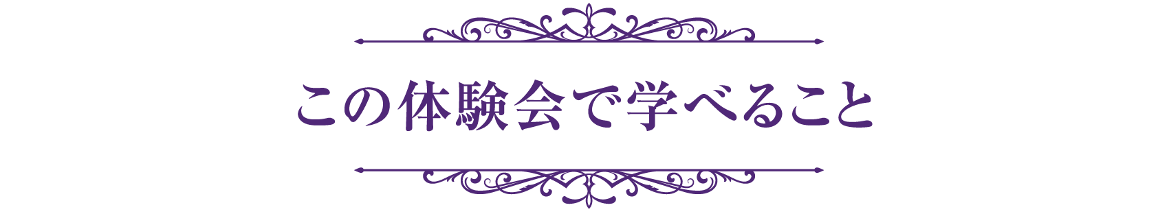 この体験会で学べること