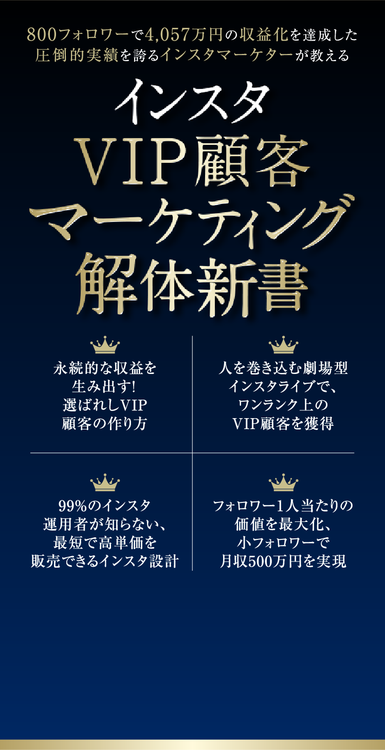 800フォロワーで4,057万円の収益化を達成した圧倒的実績を誇るインスタマーケターが教える　インスタ　ロイヤルフォロワー　マーケティング解体新書